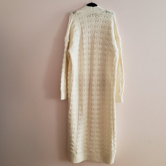 MNG Long Knitted Cardigan Robe Size M - Picture 2 of 4